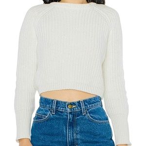 American Apparel Ivory Cropped Fisherman Sweater